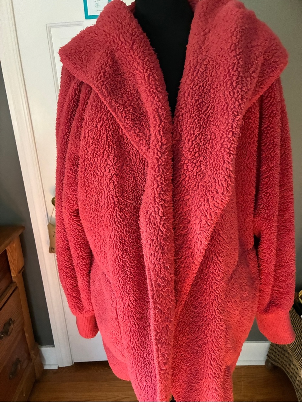 Hem & Thread Coral Teddy Sherpa Coat